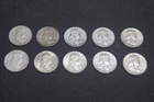 ( 10 ) CIRCULATED 90% SILVER FRANKLIN HALF DOLLARS 1951 D - 1963 D FAST SHIPPING