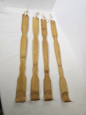 4 PC Natural Bamboo Back Scratcher Long Reach Pick Itch Relief Tool Portable NEW