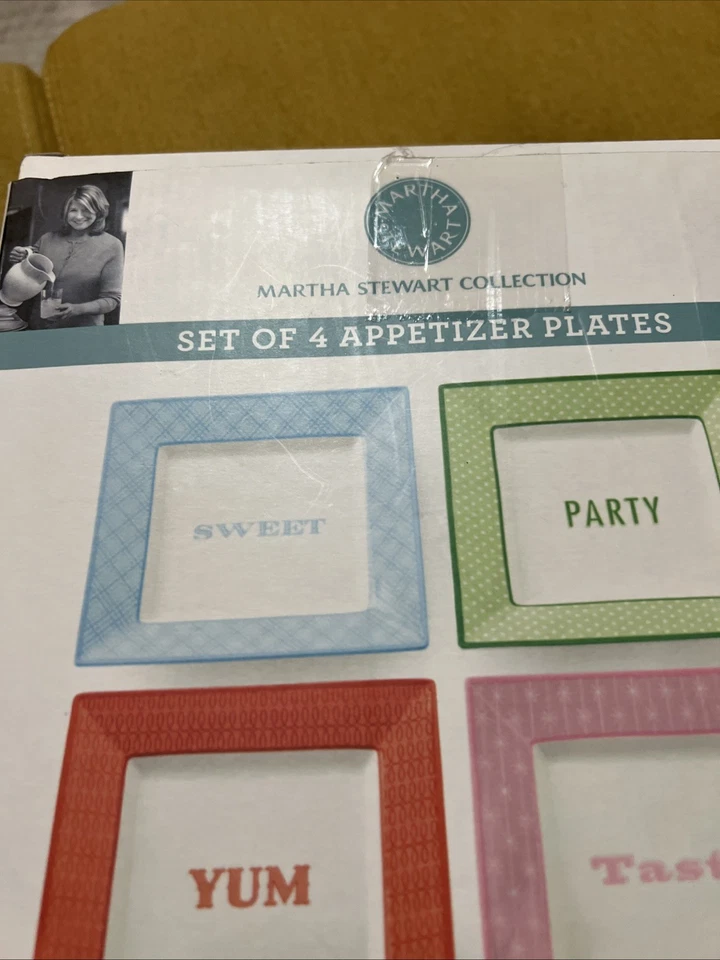 Appetizer Plates martha stuart collection set of 4  Holiday Cheer Colorful Fre🎁 - Image 3 of 4