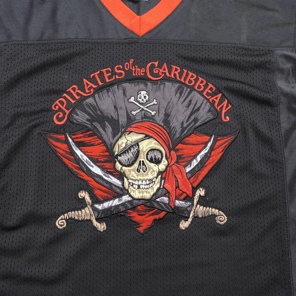 Pirates of the Caribbean Jersey Boys XL Black Disney Shirt Captain Jack Sparrow - Image 3 of 4