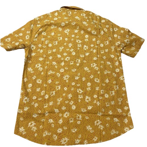 NWT Quicksilver Mens M Future Hippie Button Up Floral Shirt- Mustard Regular Fit - Picture 2 of 9
