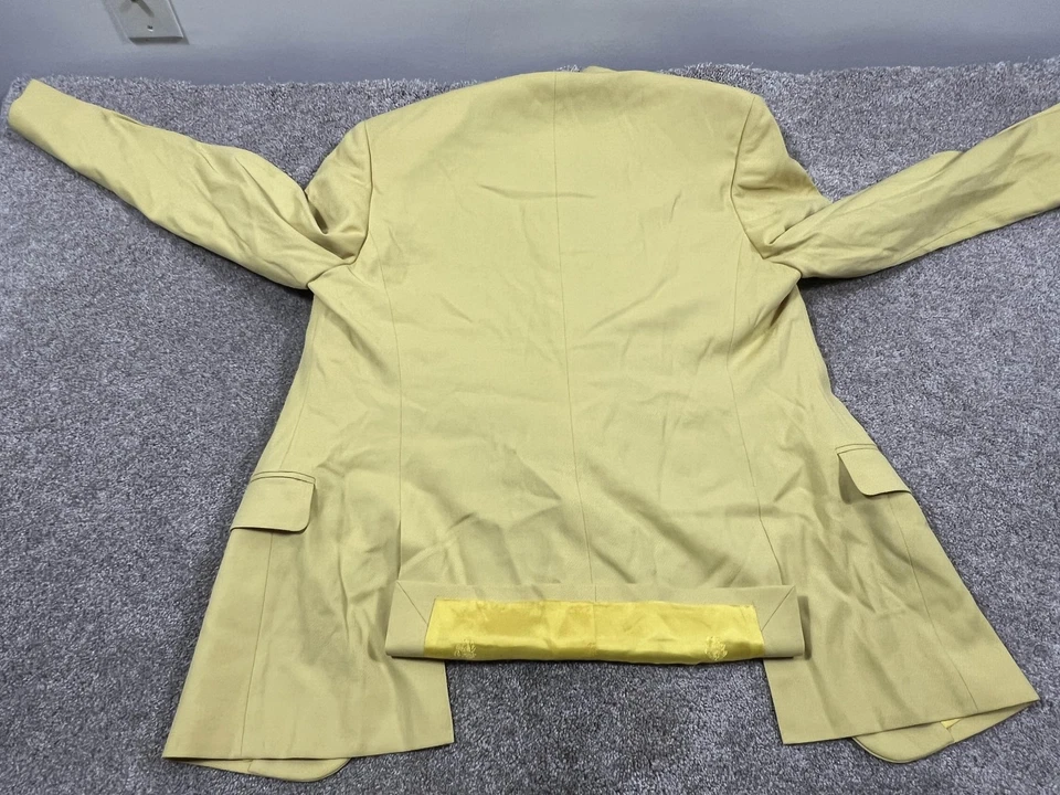 Blazer Gianni Versace Couture Para Hombre Grande Amarillo Lana Forro Medusa Hecho en Italia Foto 4 de 4