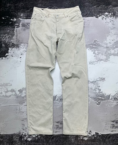 Dunhill, DUNHILL Italy Men's Beige Cotton Jeans Pants Waist 56 EU Vintage Luxury Straight