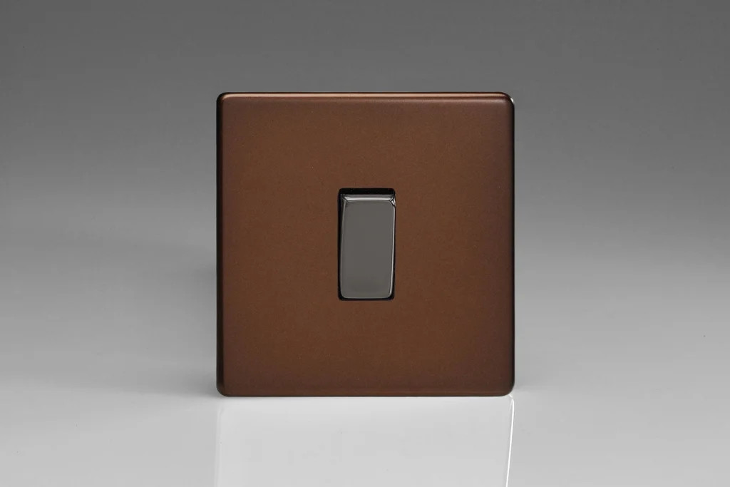 Switch Brown Intermediate Light 10A Screwless Mocha + Iridium Insert Varilight