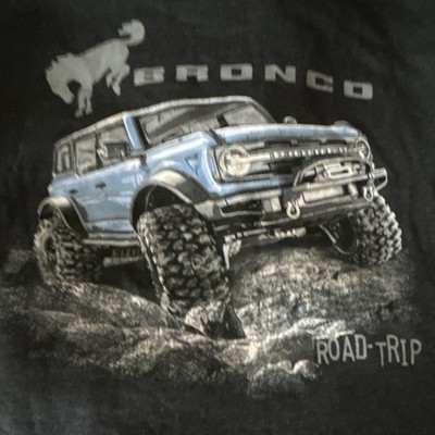 Official Ford Bronco Road Trip Black Graphic Hoodie Men's XL Pullover