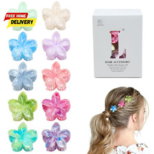 10 Pcs Flower Hair Claw Clips for Women - Small Hawaiianl Plumeria Hair Clips