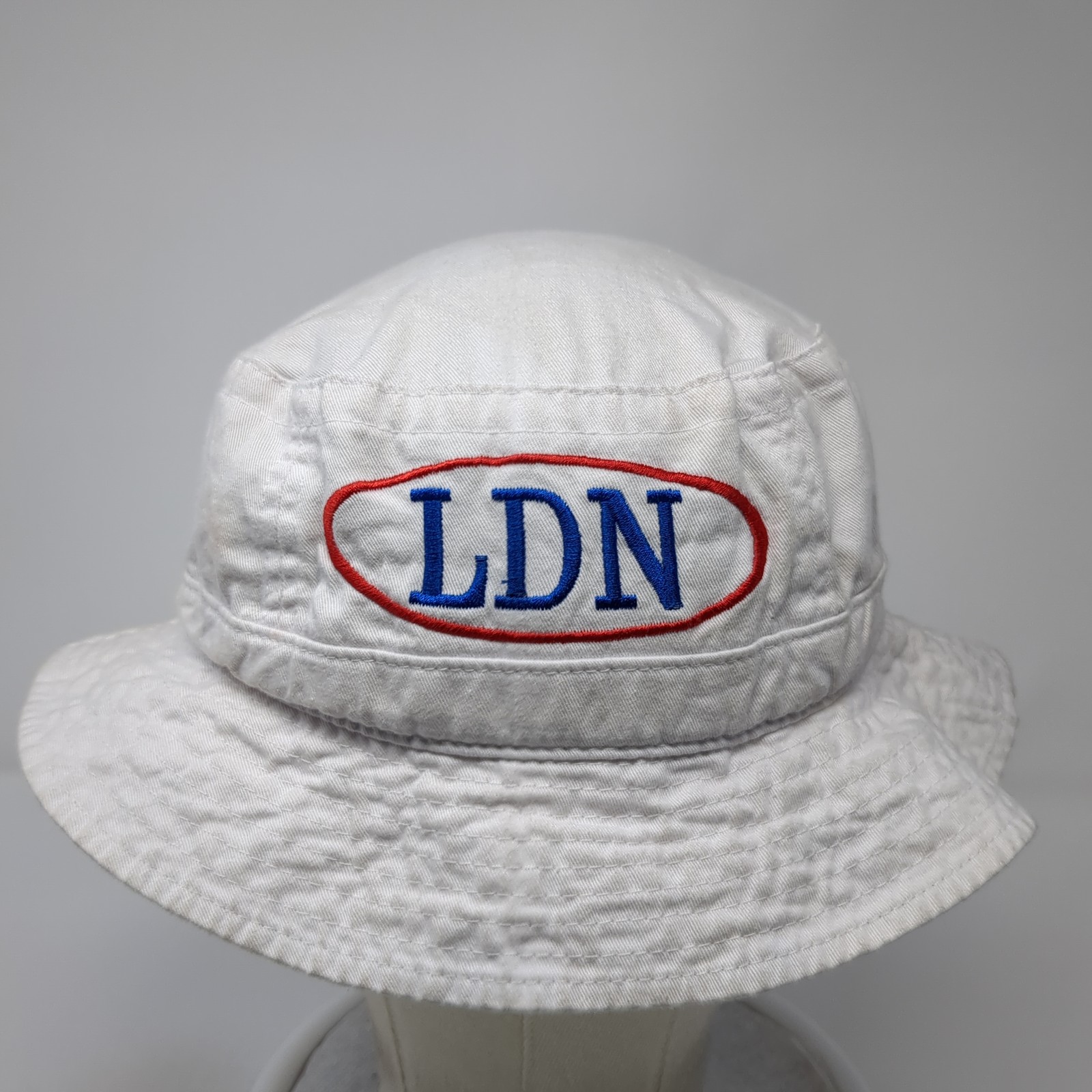 LDN Bucket Hat Solid White Large Embroidered Outd… - image 2