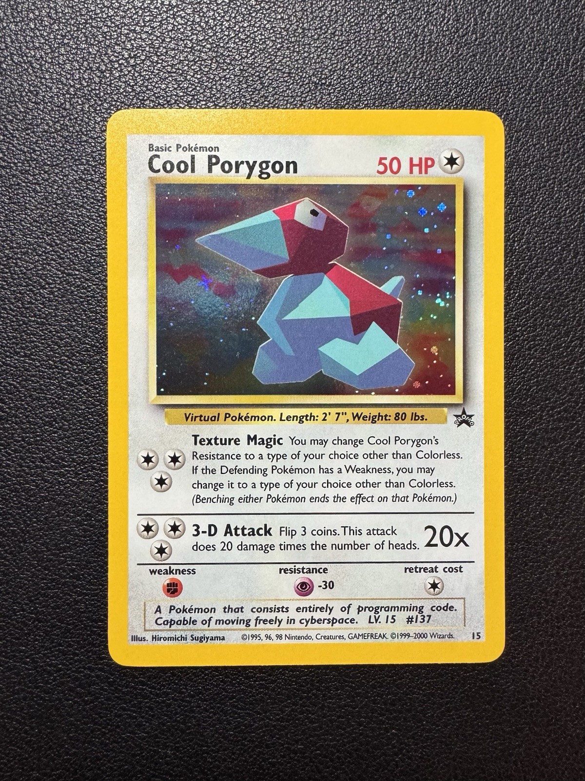 Cool Porygon #15 Holo 1999-2000 Black Star Promo Pokemon Card TCG NM