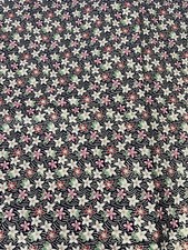 Unbranded Cotton Fabric 2 yards 44" Wide Christmas Star Floral Green Gold Red