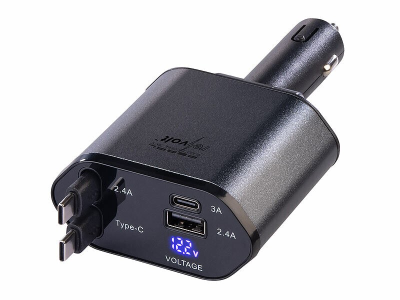 Chargeur USB allume-cigare 66W USB-C adaptateur voiture multi-ports Revolt
