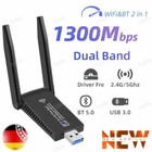 1300Mbps WIFI Adapter WLAN USB 3.0 Stick 5GHz Dual Band Dongle Antenne für PC