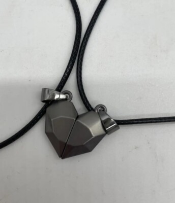 Two Souls One Heart Pendant Necklaces for Couple,Wishing Stone Magnet