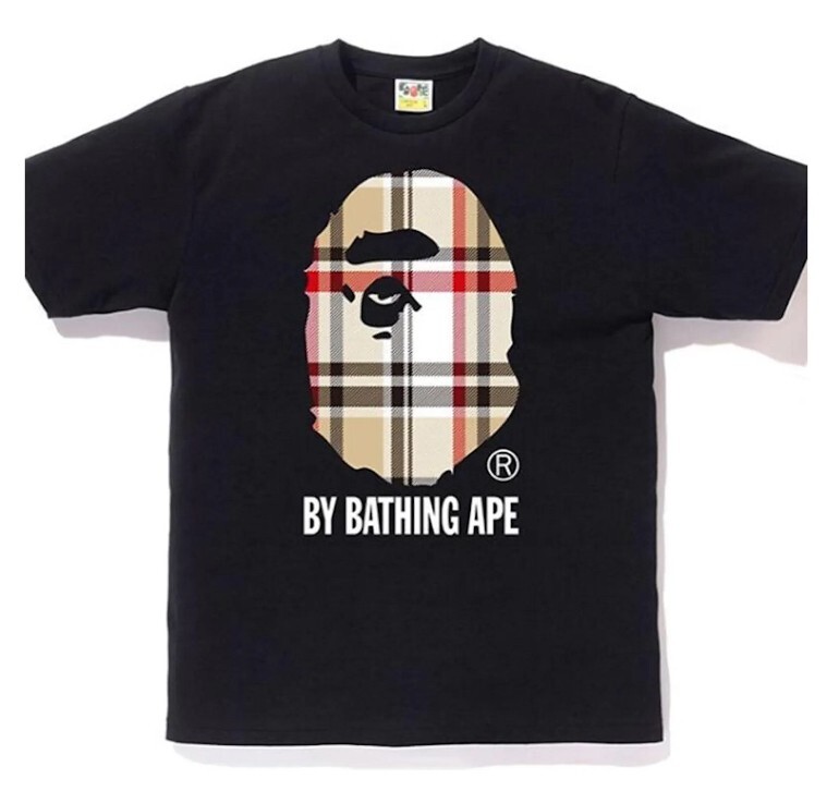 A Bathing Ape Big head Plaid Tee Black Size L | eBay