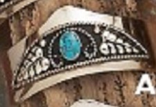 New Western Cowboy Boot Heel Guard Silver With Blue Stone - Pair / Set