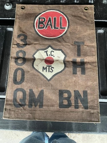 WWII US ARMY RED BALL EXPRESS 380 TH QM BN FRANCE FLAG