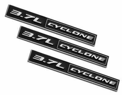 3pcs 3.7 Cyclone Emblems 3D Trim Fender Hook Trunk Badge Decals Black ...