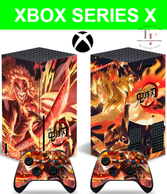 Xbox Series X Decal Sticker Rengoku Skin Wrap Vinyl + Controller