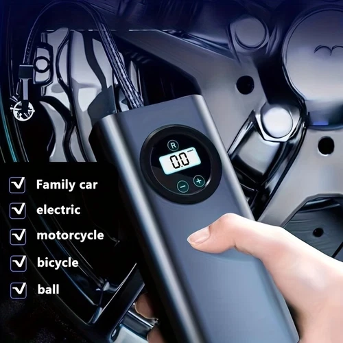 LCD Elektrische Akku Luftpumpe 0-150PSI Auto Reifen Druckluft Fahrrad Kompressor - Bild 4 von 15