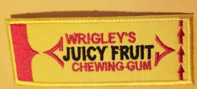 Wrigley's Juicy Fruit Chewing Gum Embroidered Patch 1.5x3.75''
