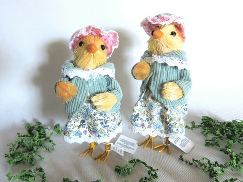 Pier 1 Easter Dressed-Up Chick Sisters Figurines Home Spring Decor 7" SET 2 - Picture 6 of 6