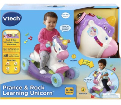 VTech Prance and Rock Learning Unicorn 12 to 36 Months New Rocker Ride On Horse