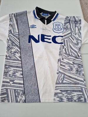 VINTAGE EVERTON FC 1994-1995 L LARGE MENS AWAY FOOTBALL SHIRT