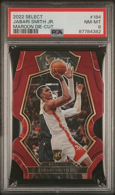 2022-23 Panini Select #184 Jabari Smith Jr Maroon Die-cut RC /175 Rockets Rookie