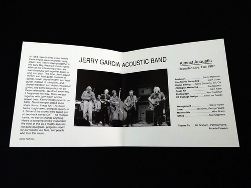 Jerry Garcia Acoustic Band Almost Acoustic 1987 Live CD Grateful Dead JG 88 GDCD - Picture 6 of 12