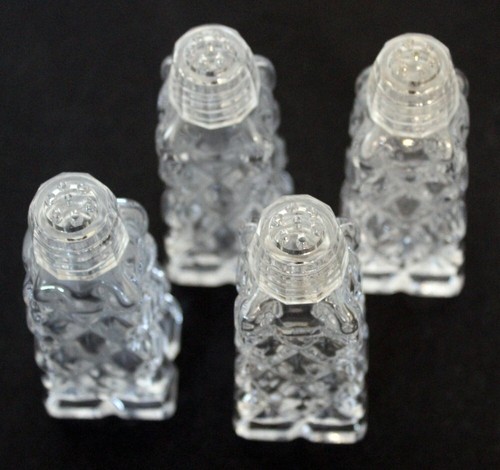 4- Vintage Cut Glass Crystal Salt & Pepper Shakers ~ 1958 ~ Excellent ~ 3.75"H - Picture 7 of 8