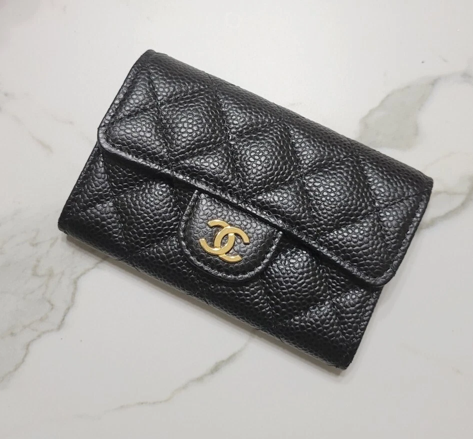 Chanel Classic Flap Black Caviar with Gold Hardware Authentic