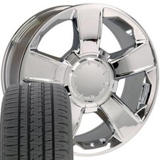 5651 Chrome 20 Rims Bridgestone Tires Set Fit Chevrolet Gmc Cadillac