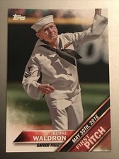 Burke Waldron FIRST PITCH # FP-8 2016 Topps Baseball Card WWII Veteran Seattle