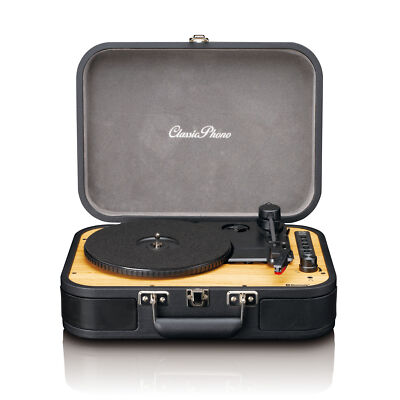 Classic Phono TT-116BK - Retro Plattenspieler mit Bluetooth  und integrierten La