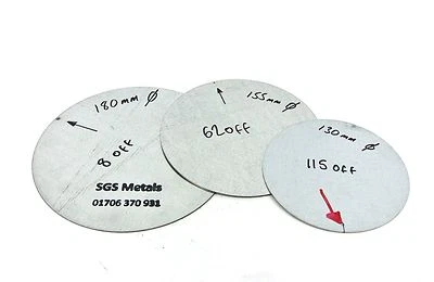 SGS Galvanised Steel Blank Disc Laser Cut 130 155 & 180mm Dia x 1.5 Sheet Metal Disc