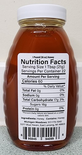 Tarro de miel cruda pura Michigan Meadows 16 oz (1 lb) (mi miel local) - Imagen 3 de 7