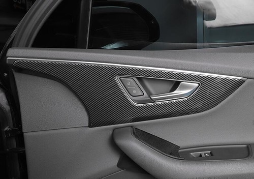 4Pcs Carbon Fiber Frame Cover Inner Door Handle For Audi Q7 Q8 SQ7 SQ8 2020-2024 - Foto 4 di 7