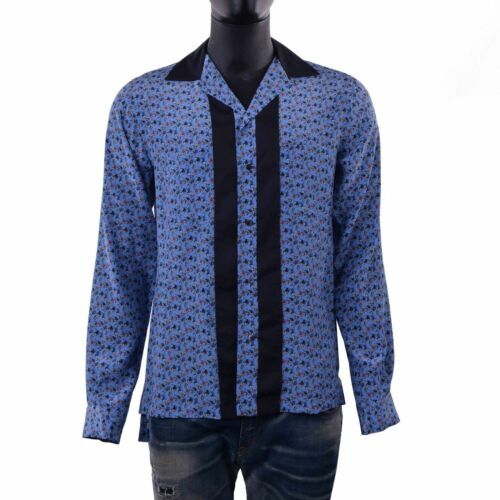 DOLCE & GABBANA MARTINI Sacred Heart Print Cotton Shirt Black Gold