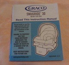 Manual Instruction Booklet ONLY to Graco Snugride 30 Infant Seat EUC 