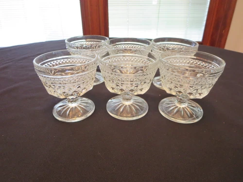 Set of 6 Vintage Anchor Hocking Wexford Champagnes/Tall Sherbets