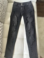 NYE JEANS COLOMBIANOS, Butt Lifter Fashion Embroidey Black Push UP Jeans 63860