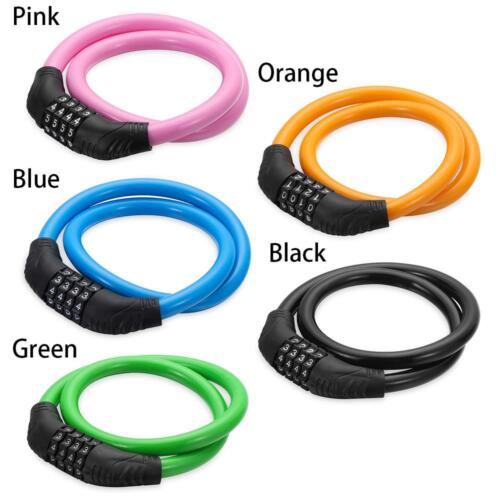Cable Chain Resettable Bike Lock 4 Digit Password Padlock Combination Number - Picture 1 of 17