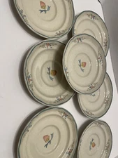 International China Stoneware - Marmalade Strawberry Goose - 7 Saucers 6”