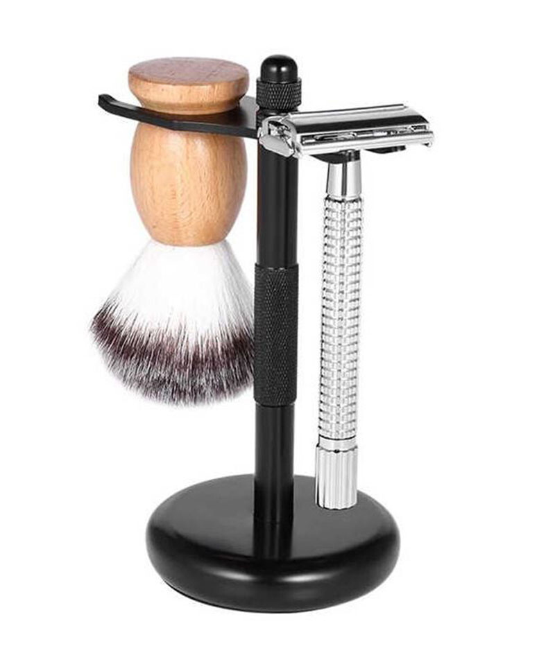 And Badger Brush Rack Chrome Holder Black