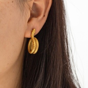 Authentic 18K Yellow Gold Plated Earrings For Women Stud Hoop Snake Shape