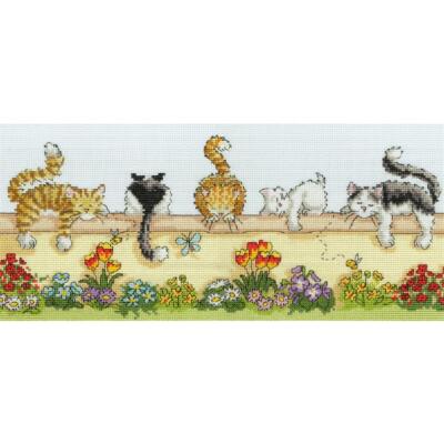Bothy Threads Kreuzstich-Set ''Faule Katzen'', 36x16cm, XGR1, Zählmuster