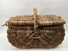 Vintage 1960s French Double Sided Gathering Basket