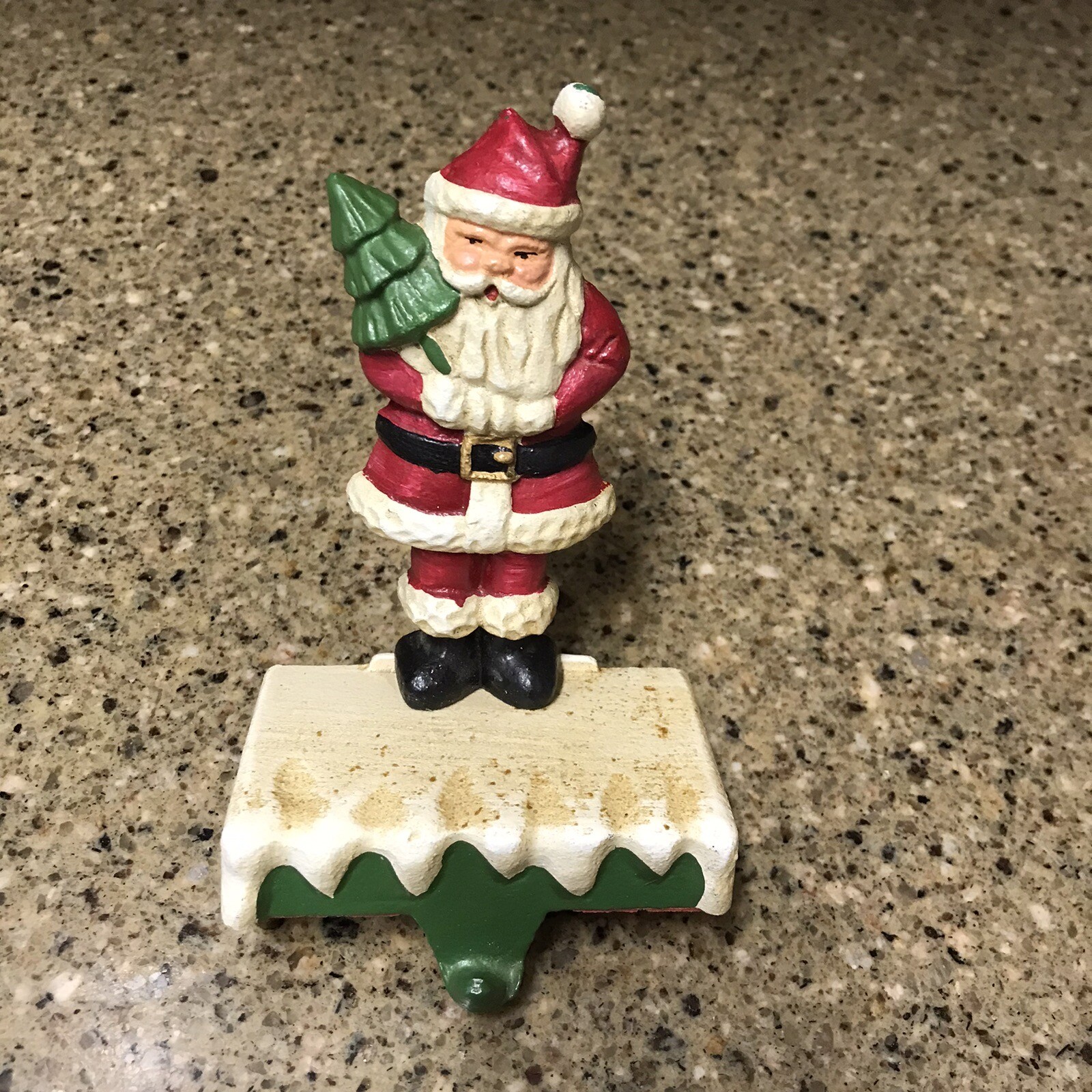 Vintage Cast Iron Santa Christmas Stocking Holder/ Mantle Hook eBay