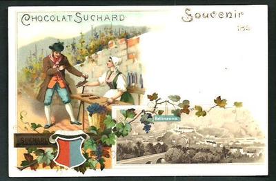 Bellinzona (Switzerland): Chocolat Suchard - untraveled postcard, late '800