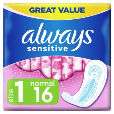 Always Sensitive Normal Ultra (Größe 1) Damenbinden 16er Pack Binden