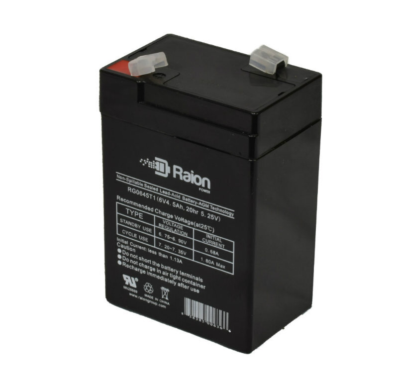 Raion Power 6V 4.5Ah Replacement SLA Battery For Leoch DJW64.0 Falak